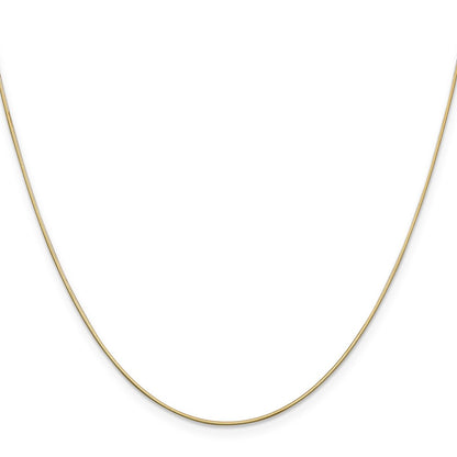 20 Inch 14K .8mm D/C Octagonal Snake Chain Necklace
