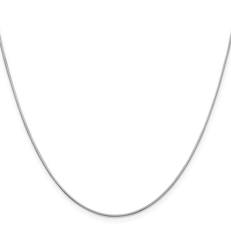 16 Inch 14K White Gold .8mm D/C Octagonal Snake Chain Necklace