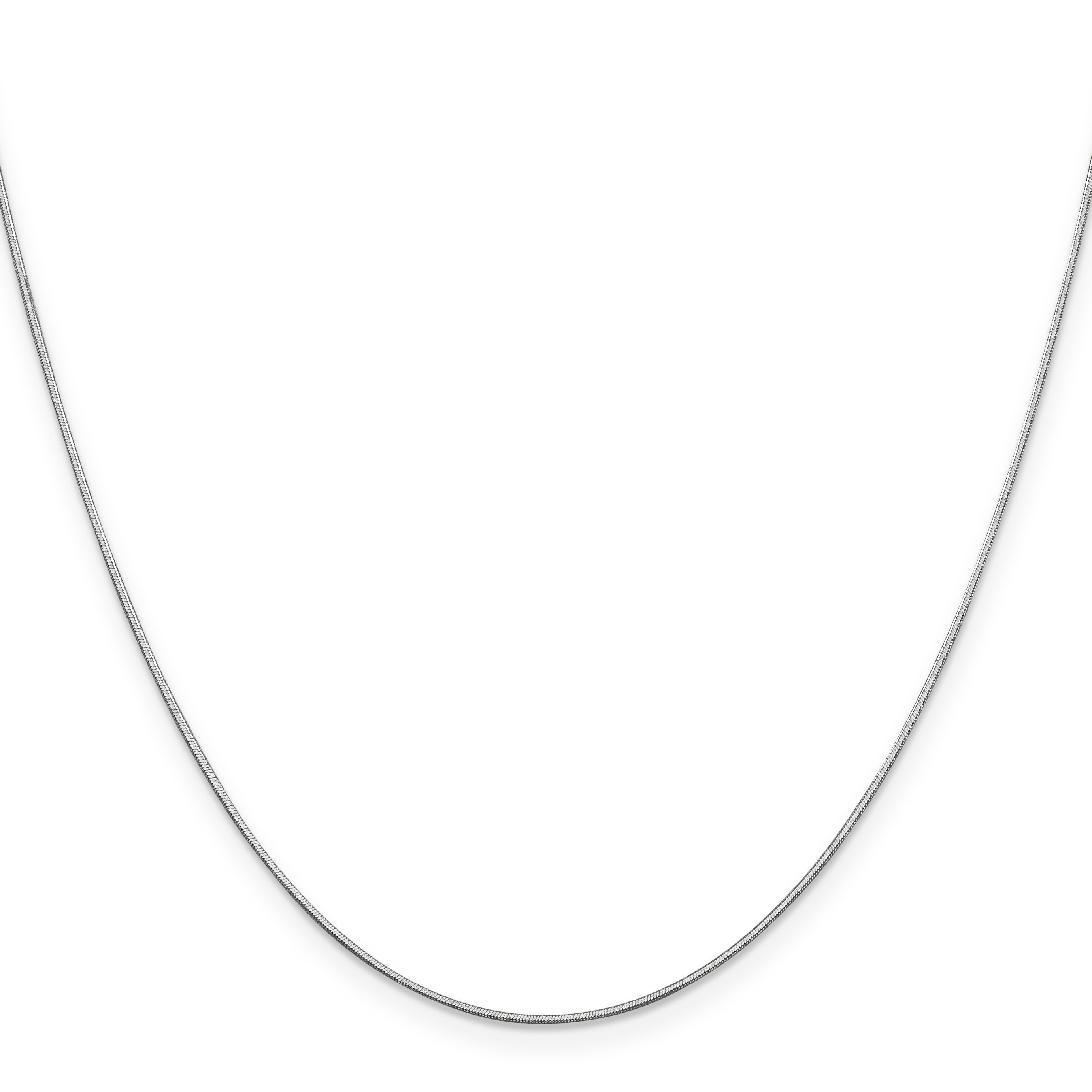 18 Inch 14K White Gold .8mm D/C Octagonal Snake Chain