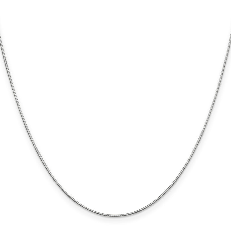 18 Inch 14K White Gold .8mm D/C Octagonal Snake Chain Necklace