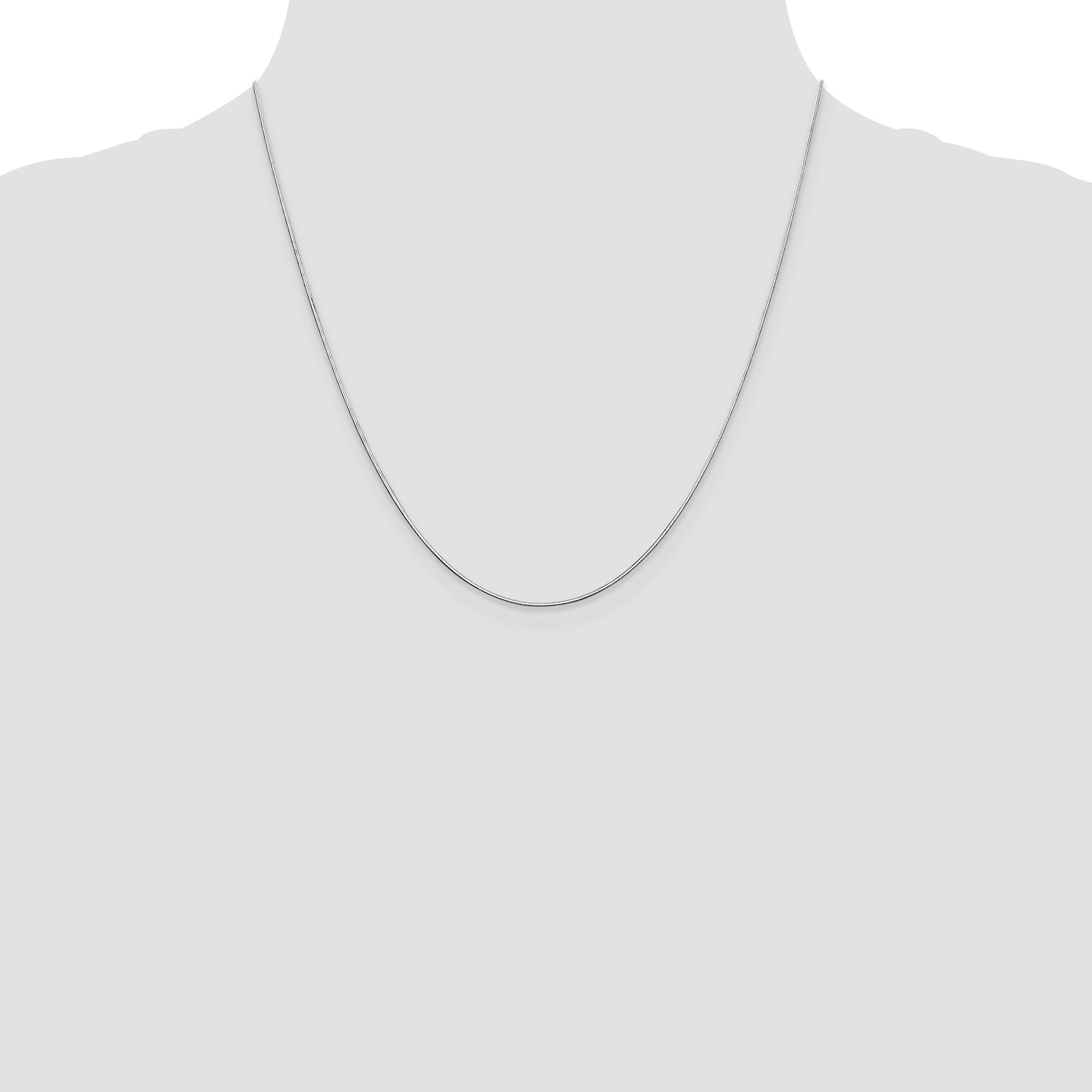 20 Inch 14K White Gold .8mm D/C Octagonal Snake Chain
