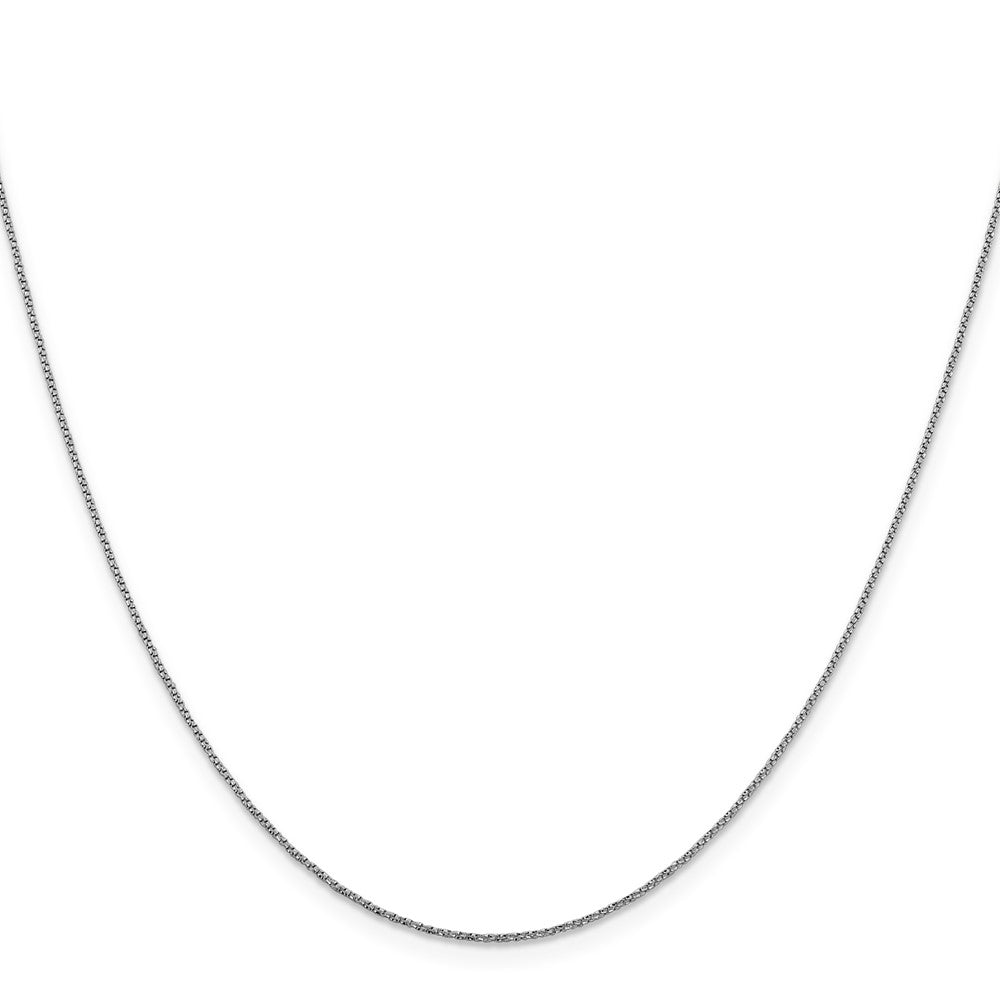 16 Inch 14K White Gold .9mm D/C Twisted Box Chain Necklace
