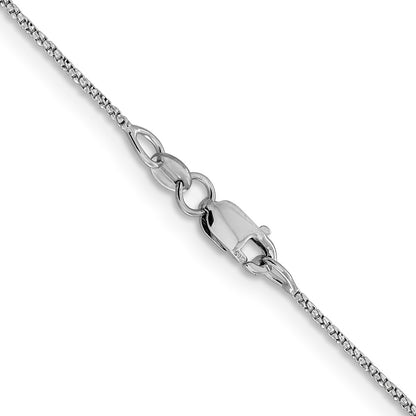 20 Inch 14K White Gold .9mm D/C Twisted Box Chain Necklace