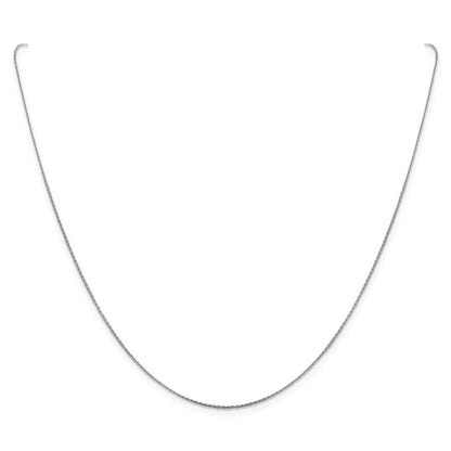 20 Inch 14K White Gold .6mm Boston Link Chain Necklace