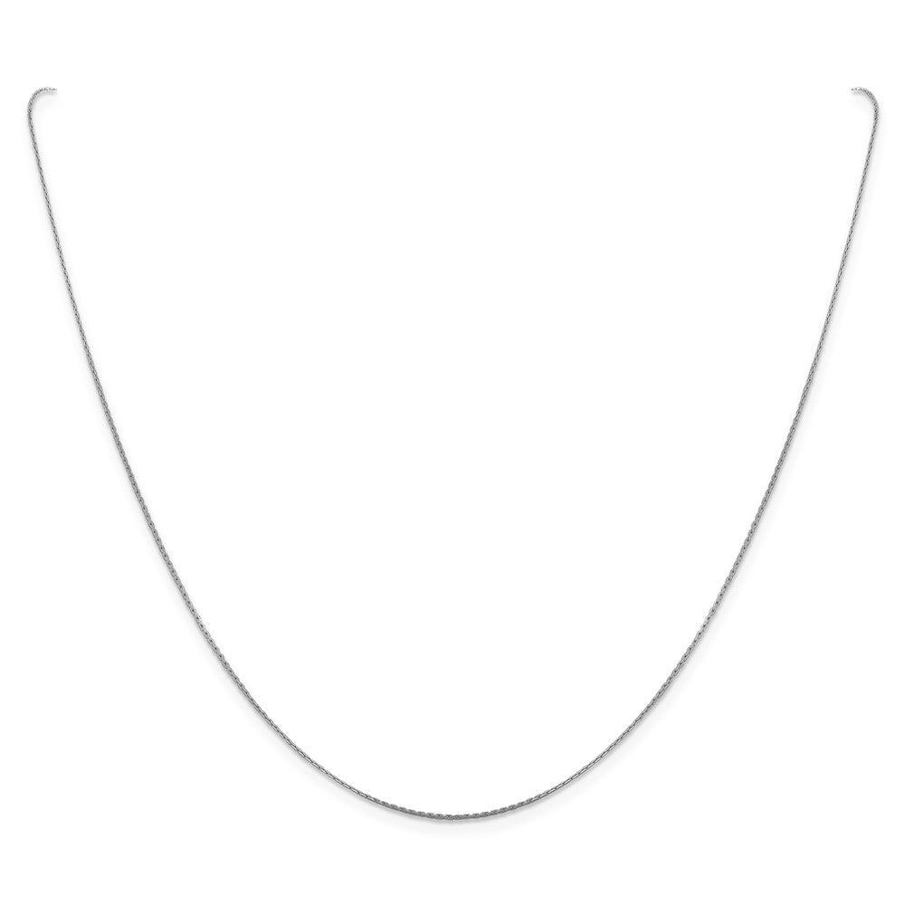 18 Inch 14K White Gold .6mm Boston Link Chain Necklace