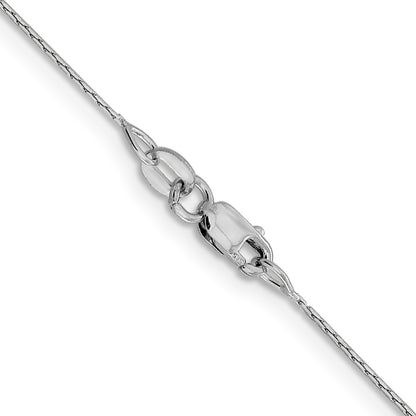 18 Inch 14K White Gold .6mm Boston Link Chain Necklace