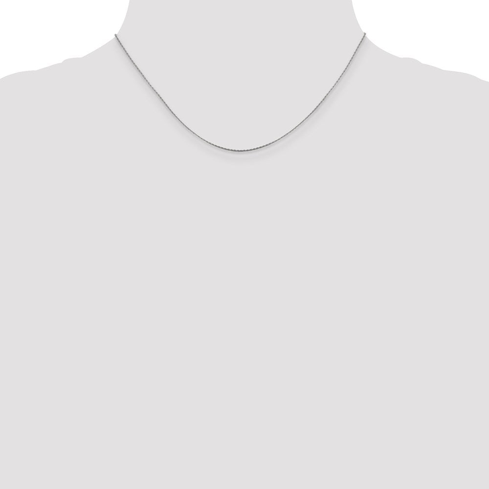 16 Inch 14K White Gold .6mm Boston Link Chain Necklace