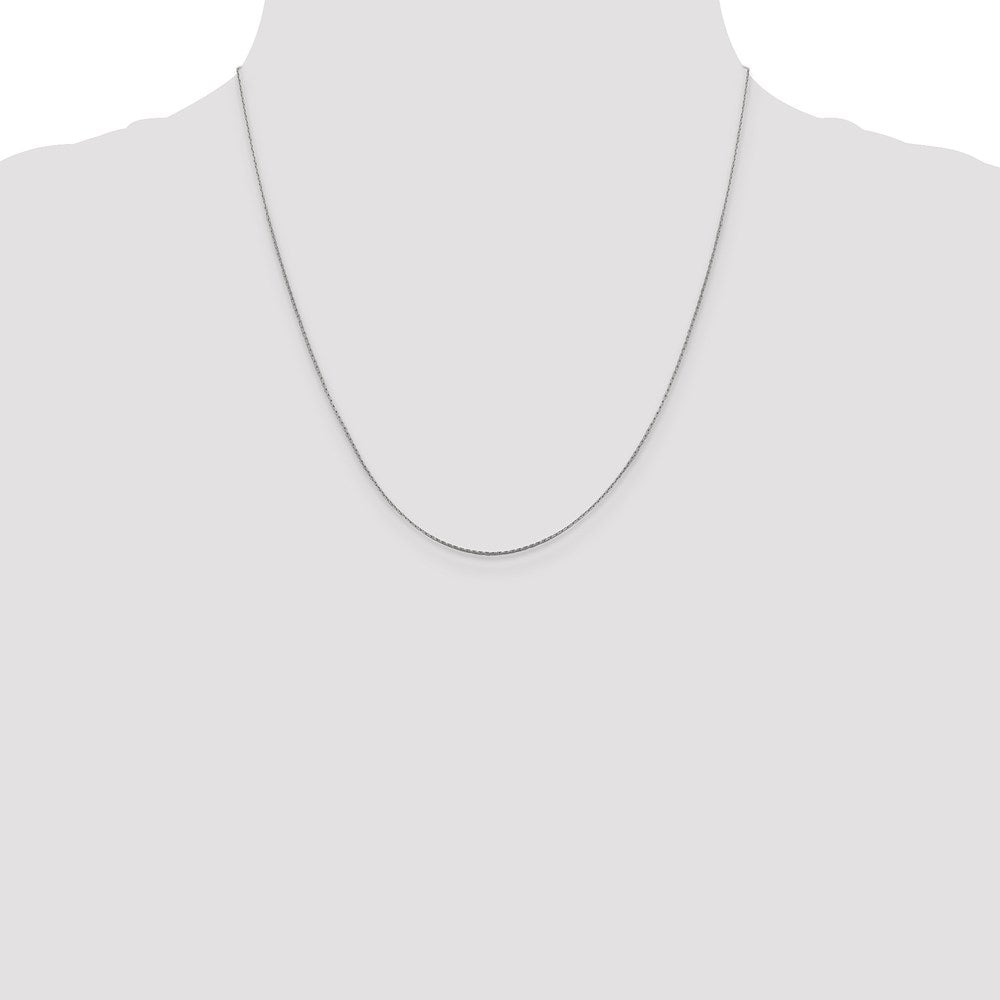 20 Inch 14K White Gold .6mm Boston Link Chain Necklace
