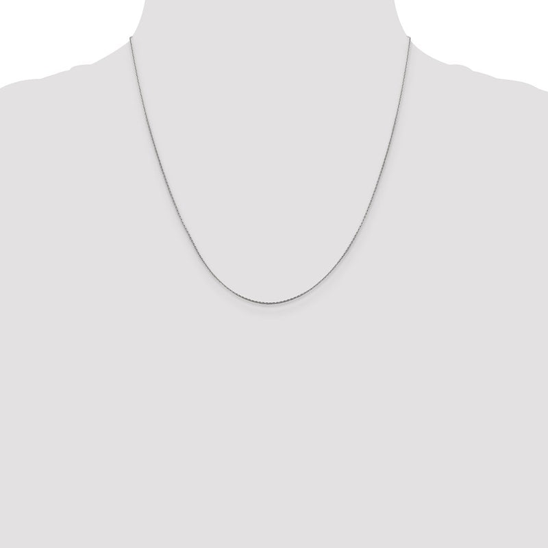 20 Inch 14K White Gold .6mm Boston Link Chain Necklace