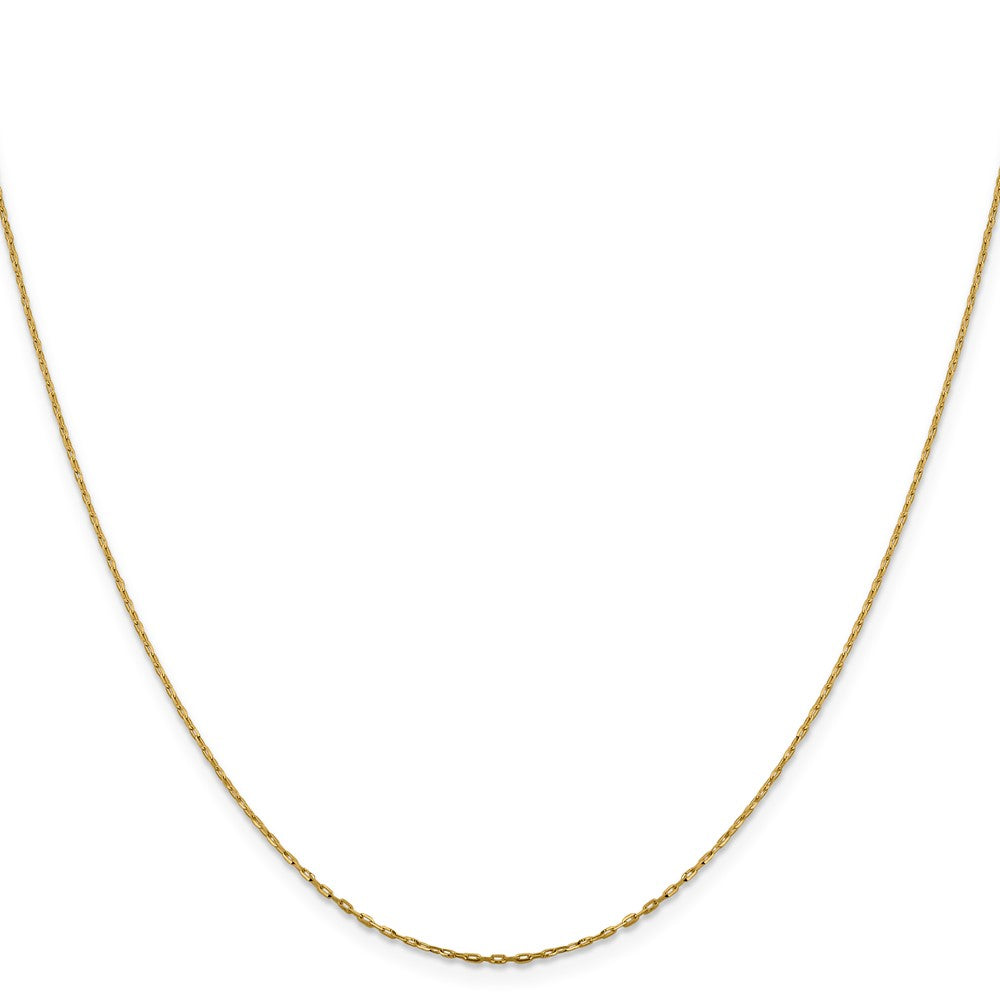 24 Inch 14K Yellow Gold 1mm D/C Open Long Link Cable Chain Necklace