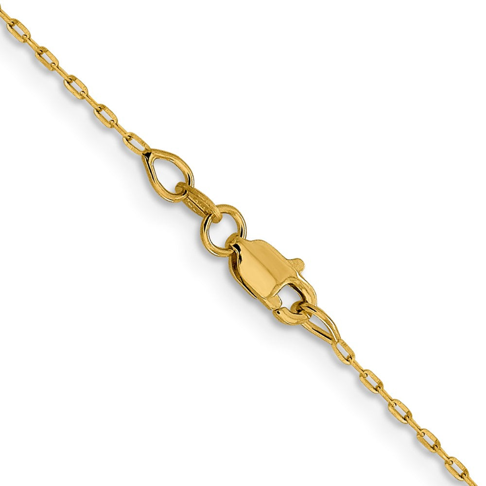 16 Inch 14K 1mm D/C Open Long Link Cable Chain Necklace