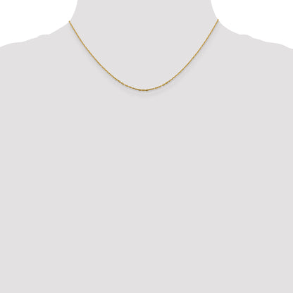 16 Inch 14K 1mm D/C Open Long Link Cable Chain