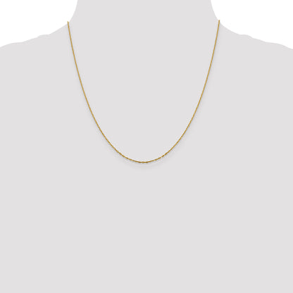 20 Inch 14K 1mm D/C Open Long Link Cable Chain