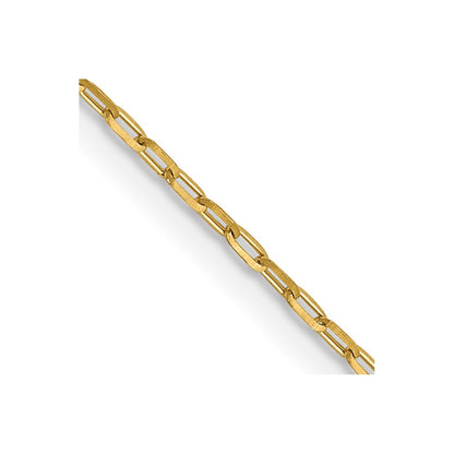 24 Inch 14K Yellow Gold 1mm D/C Open Long Link Cable Chain Necklace