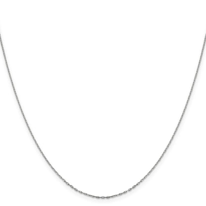 18 Inch 14K White Gold 1mm D/C Open Long Link Cable Chain