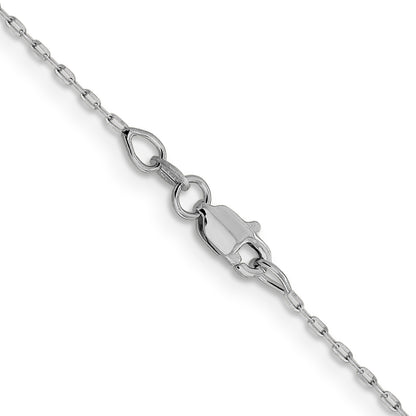 20 Inch 14K White Gold 1mm D/C Open Long Link Cable Chain