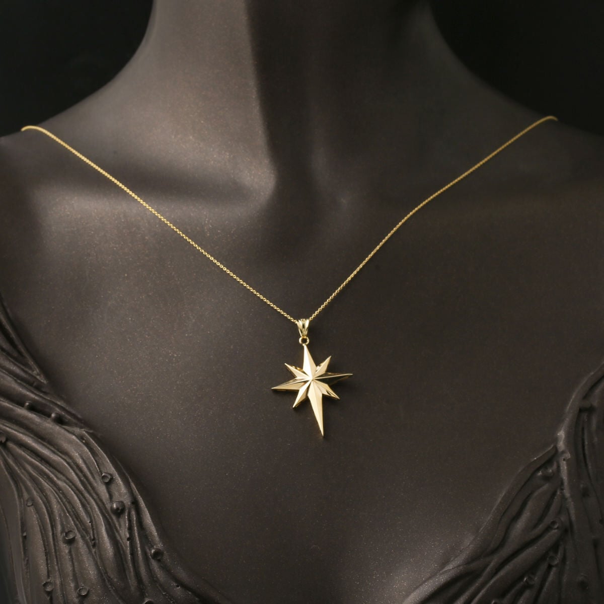 14K Yellow Gold Polar Star Necklace