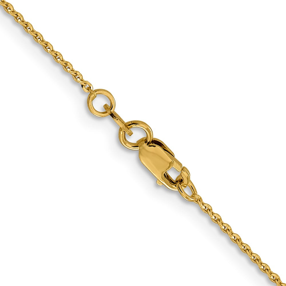 20 Inch 14K 1.15mm D/C Oval Link Chain Necklace
