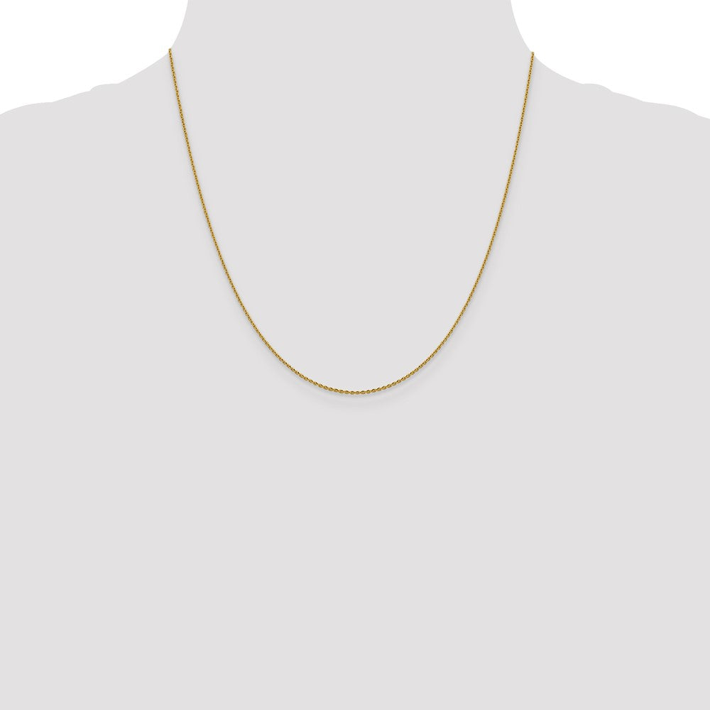 20 Inch 14K 1.15mm D/C Oval Link Chain Necklace