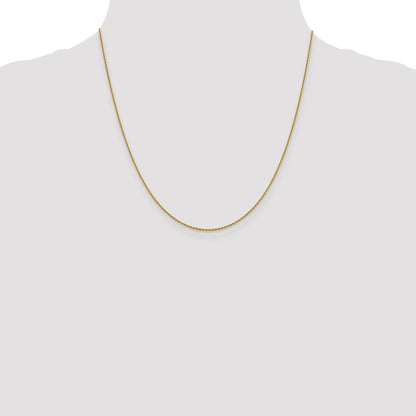 20 Inch 14K 1.15mm D/C Oval Link Chain Necklace