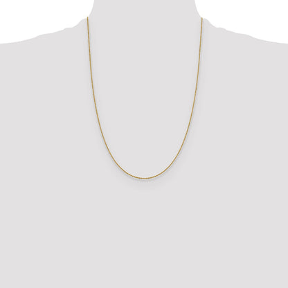 24 Inch 14K Yellow Gold 1.15mm D/C Oval Link Chain Necklace