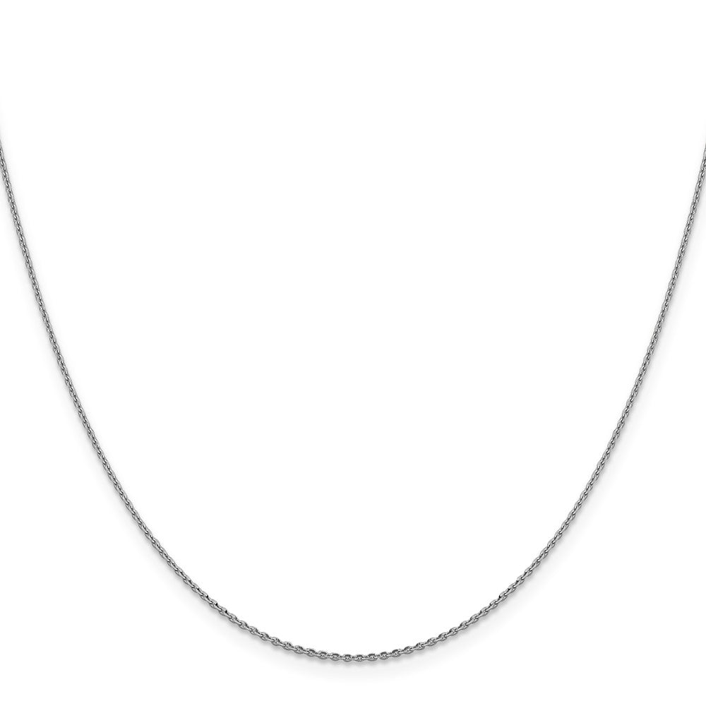 18 Inch 14K White Gold 1.15mm D/C Oval Link Chain Necklace