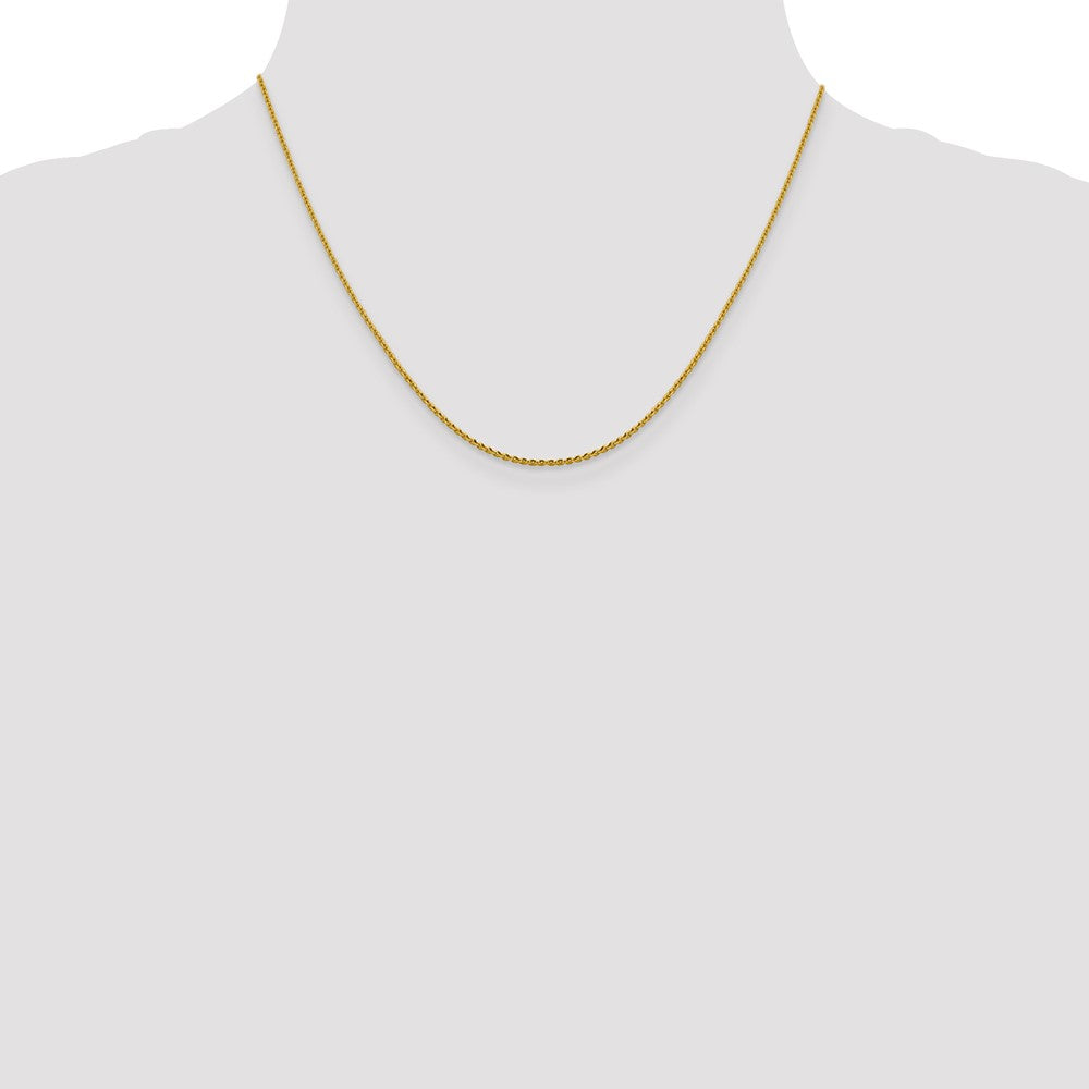 18 Inch 14K 1.40mm D/C Oval Link Chain Necklace