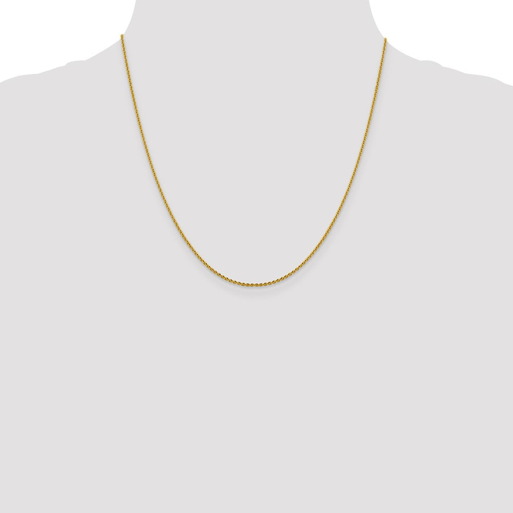 20 Inch 14K 1.40mm D/C Oval Link Chain Necklace