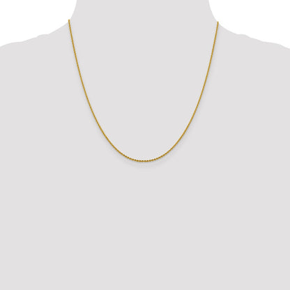 20 Inch 14K 1.40mm D/C Oval Link Chain Necklace