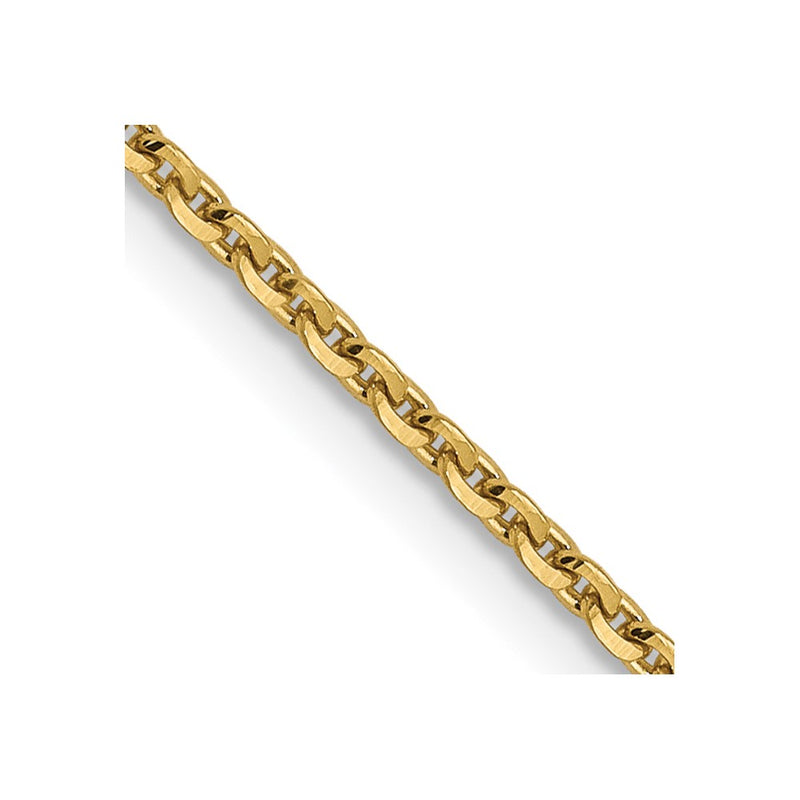 18 Inch 14K 1.40mm D/C Oval Link Chain Necklace