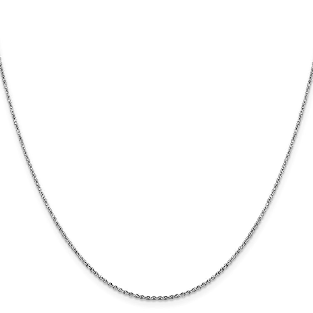 16 Inch 14K White Gold 1.40mm D/C Oval Link Chain Necklace