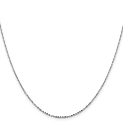 16 Inch 14K White Gold 1.40mm D/C Oval Link Chain Necklace