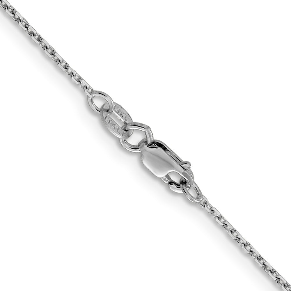 24 Inch 14K White Gold 1.25mm D/C Rolo Chain Necklace