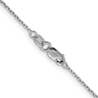 24 Inch 14K White Gold 1.25mm D/C Rolo Chain Necklace