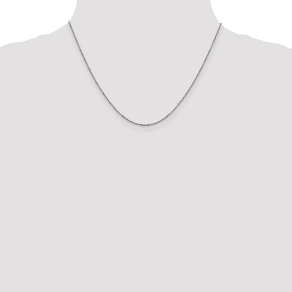 18 Inch 14K White Gold 1.25mm D/C Rolo Chain Necklace
