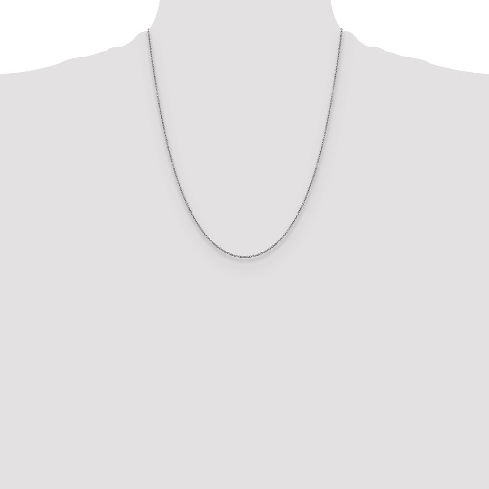 22 Inch 14K White Gold 1.25mm D/C Cable Chain Necklace