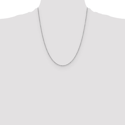 22 Inch 14K White Gold 1.25mm D/C Cable Chain Necklace