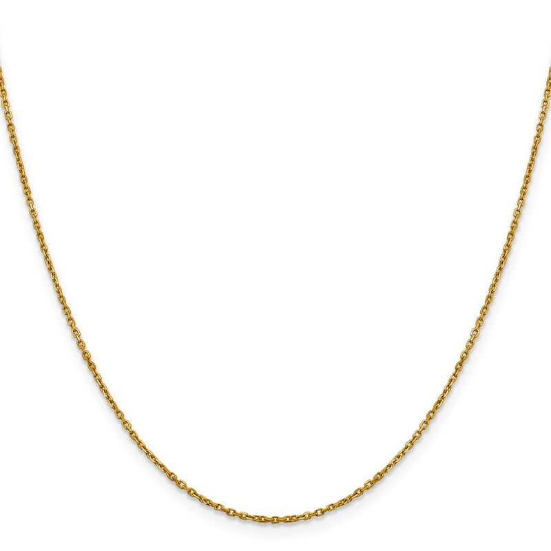 22 Inch 14K Yellow Gold 1.25mm D/C Cable Chain Necklace