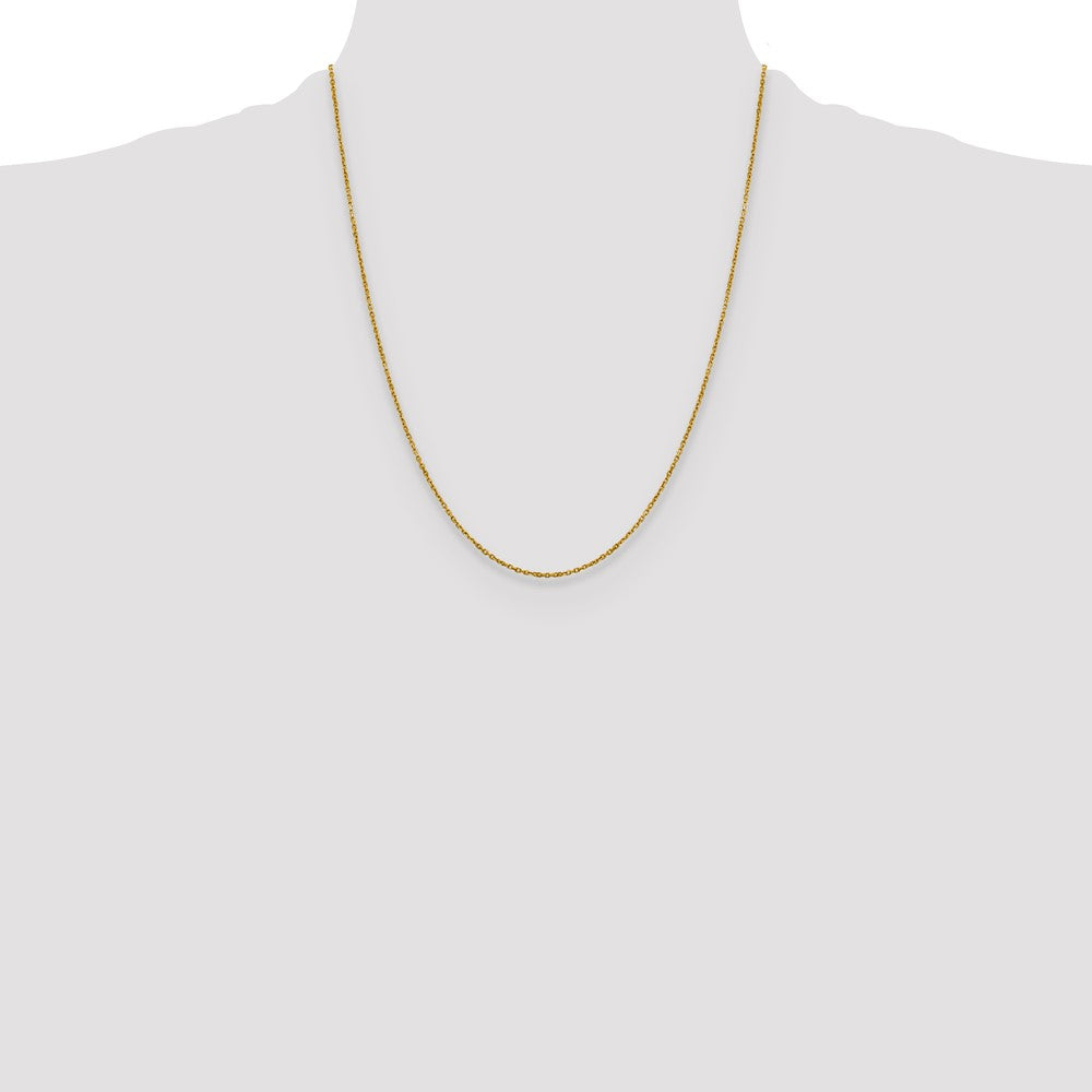 22 Inch 14K Yellow Gold 1.25mm D/C Cable Chain Necklace
