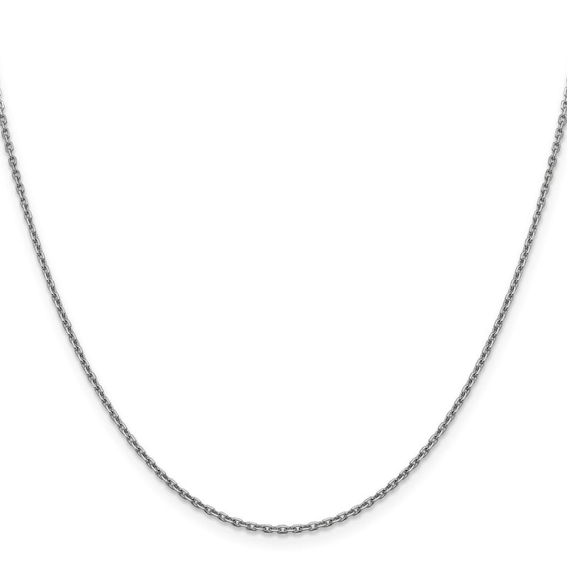 20 Inch 14K White Gold 1.5mm D/C Rolo Chain Necklace