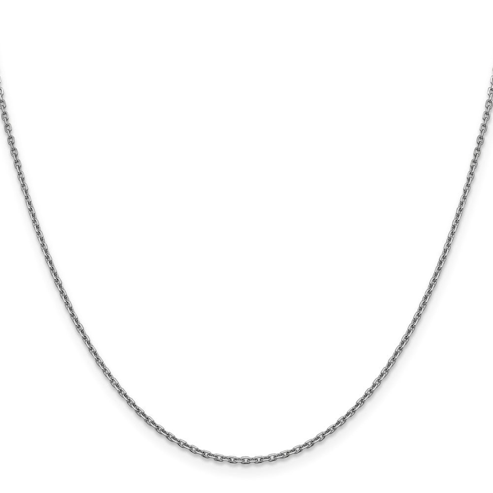18 Inch 14K White Gold 1.5mm D/C Rolo Chain Necklace
