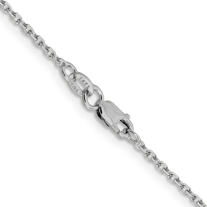 16 Inch 14K White Gold 1.5mm D/C Rolo Chain Necklace