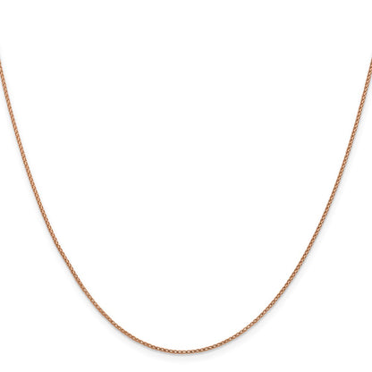 24 Inch 14K Rose Gold 1mm D/C Open Franco Chain Necklace