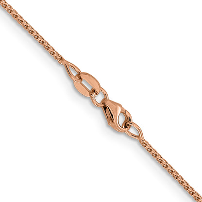 16 Inch 14K Rose Gold 1mm D/C Open Franco Chain