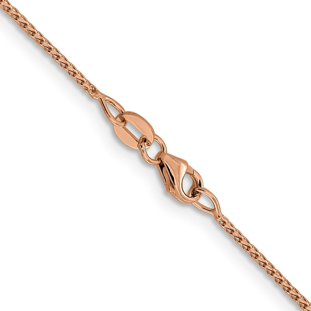 20 Inch 14K Rose Gold 1mm D/C Open Franco Chain Necklace
