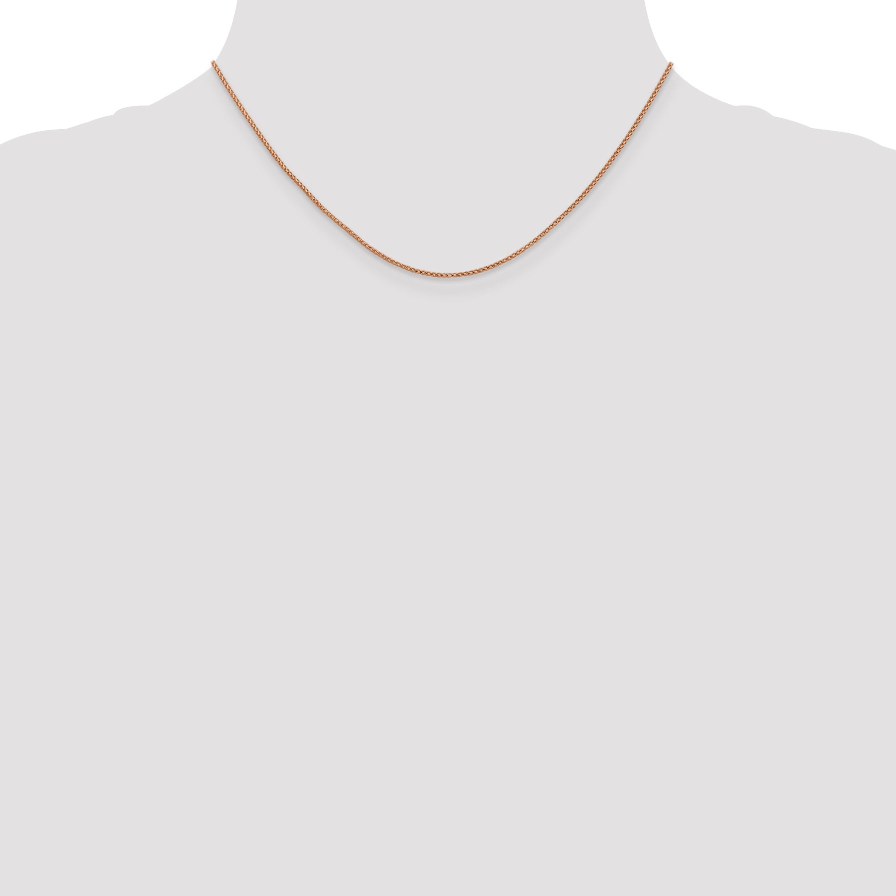 16 Inch 14K Rose Gold 1mm D/C Open Franco Chain