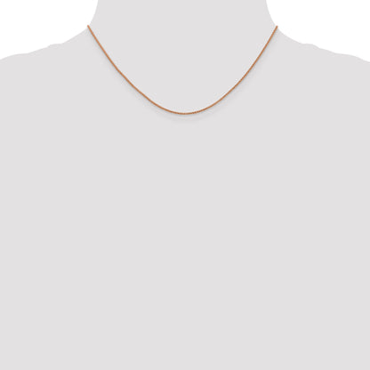 16 Inch 14K Rose Gold 1mm D/C Open Franco Chain