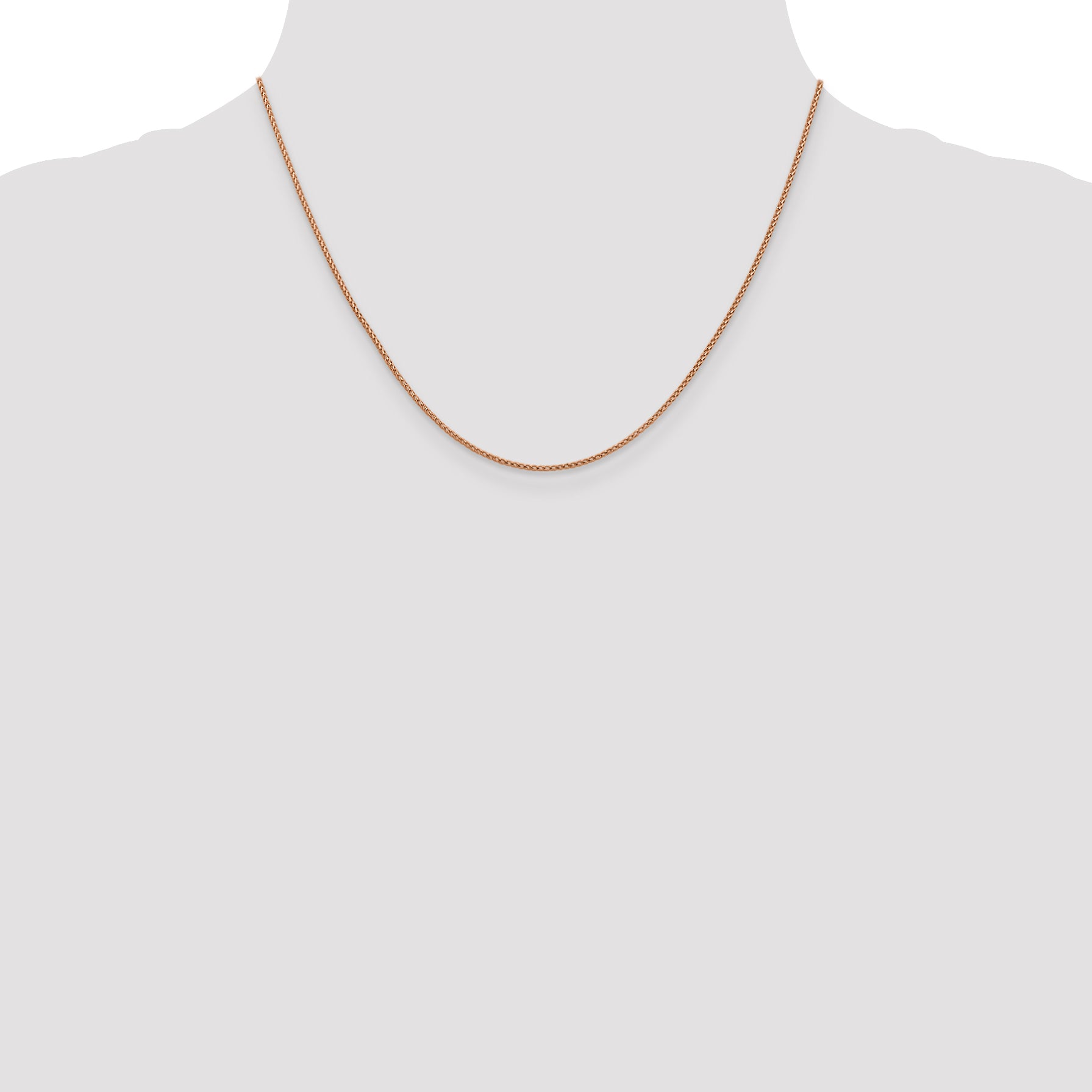 18 Inch 14K Rose Gold 1mm D/C Open Franco Chain