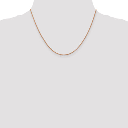 18 Inch 14K Rose Gold 1mm D/C Open Franco Chain