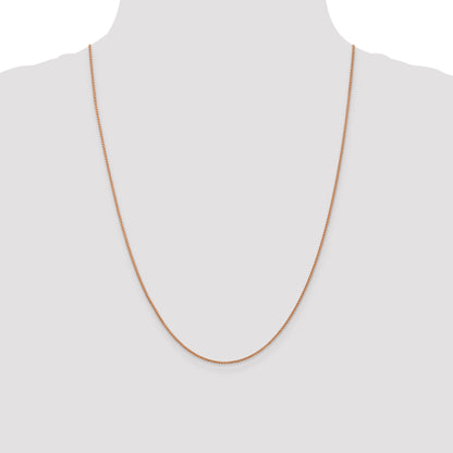 24 Inch 14K Rose Gold 1mm D/C Open Franco Chain